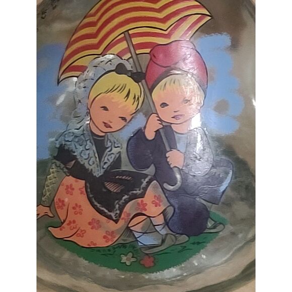 Vintage Spanish Catalunya Hand-Blown Hand Painted‎ Glass Wine Decanter - Picture 4 of 10